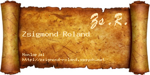 Zsigmond Roland névjegykártya